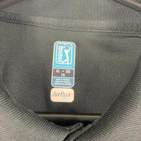 PGA Tour Mens Size L Airflu Long Sleeve Polo Shirt Black - Picture 4 of 11